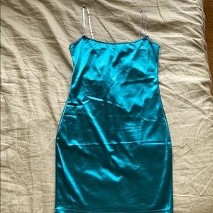 Rhinestone Satin Slip Dress